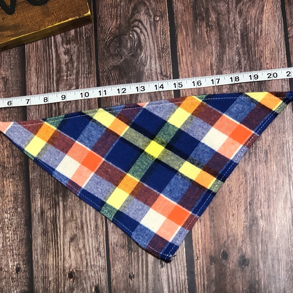 Bandana/Pet’s Bandana/Baby Bib/Scarf~Blue Plaid - Picture 9 of 15